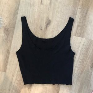 Black Brandy Melville Cropped Boxy Tank